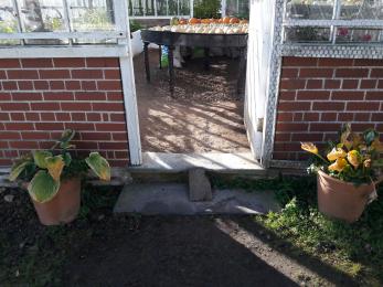 Entrance to a greenhouse