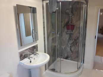 Shower room with a toilet
