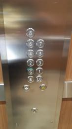 Raised numbers to all floors inside lift