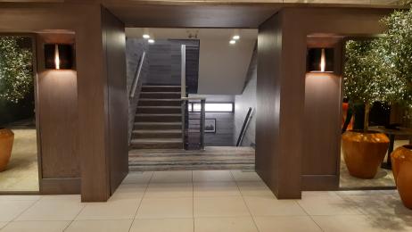 The entrance to lifts from Reception