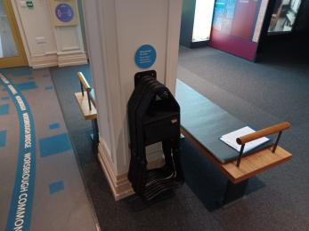 Portable seating available in the museum