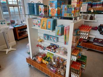 Examples of shop stock including sensory items such as bubbles and soft toys