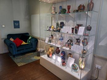 Ceramics galleries with soft sofa seating area