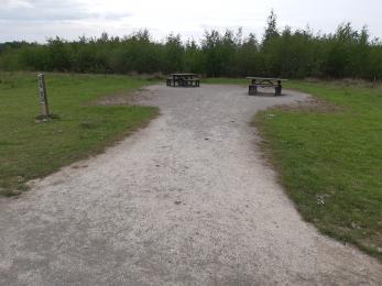 Picnic area with path from the trail