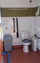 The accessible toilet, located in the Little Owl Café 
