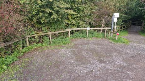 Two Blue Badge spaces by boardwalk to Shapwick Heath