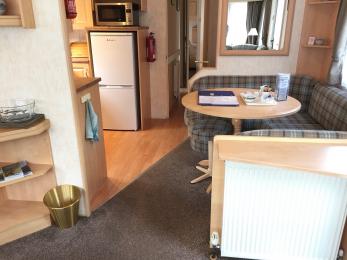 Standard 3 bedroomed caravan open plan Kitchen Diner access