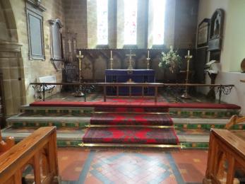 Three steps from chancel to high altar