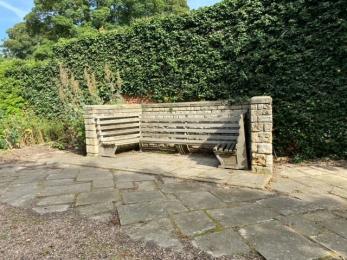 Large benched area in the Walled Garden