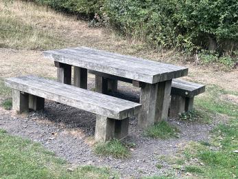 Orchard picnic bench