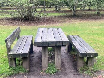 Playground picnic area  - picnic bench type