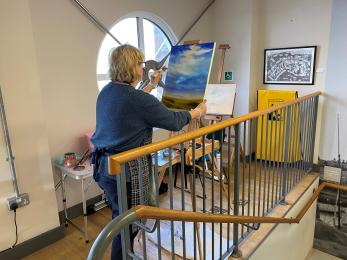 Artist at an Easel  Painting