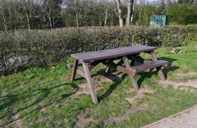 Picnic bench with wheelchair access