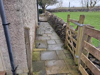 Access from kitchen rear door to terrace