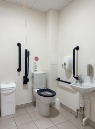 Interior of the first floor accessible toilet.
