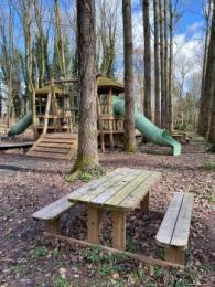 Adventure Playground Benches and Green Slide