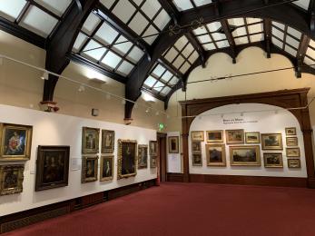 The exhibition space inside Astley Cheetham Art Gallery