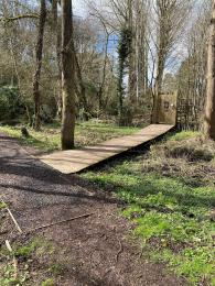 Boardwalk in Old Moat Coppice leading to Adventure Playground