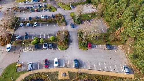 The main access to Avon Heath Country Park's facilities is from the car park