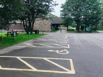 Car park by the visitor centre entrance
