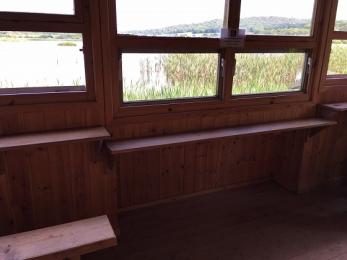 Causeway hide showing lowered viewing section for wheelchair users