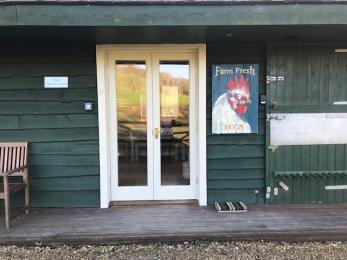 Main entrance to Chicken Shed Lodge