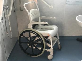 Commode shower chair in Rowan wet Room