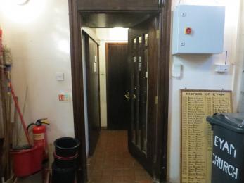 Corridor to disabled toilets in church
