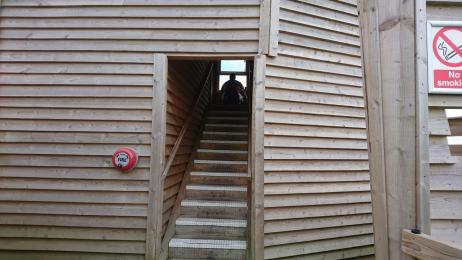 Stairs to second storey of Avalon Hide