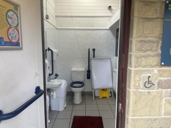 Disabled toilet at Fairholmes from outside 