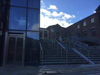 The lift and stairs from the East Gate Entrance by the Library