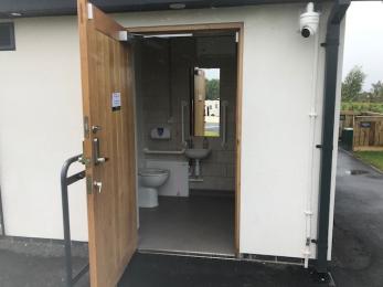 Example of entrance to an accessible toilet Shower Block A