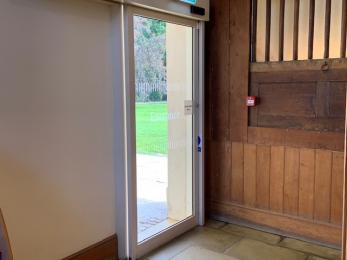 Automatic door leading from the Ticket Office to the grounds and gardens 