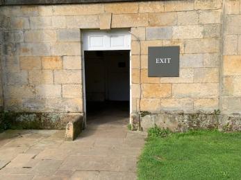 Open exit doorway from the grounds to Stable Courtyard 
