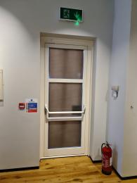 The fire exit in the Gallery