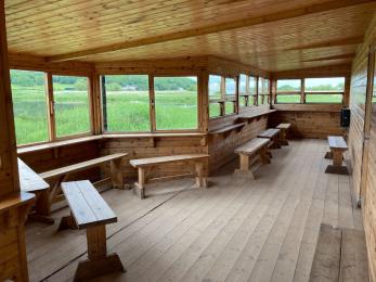 Grisedale Hide showing bay window and low level window for wheelchair users