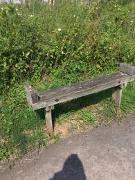 Example of benches on Easy Access Trail - sides no back. These benches range in height from 37 cm to 51 cm high. 