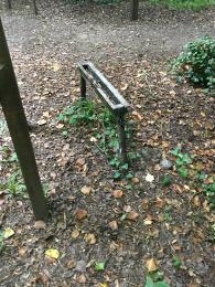 Bike rack in car park at the start of the Woodland Trail. 