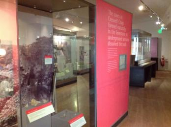 The panels in the main exhibition of Creswell Crags Museum and Heritage Centre