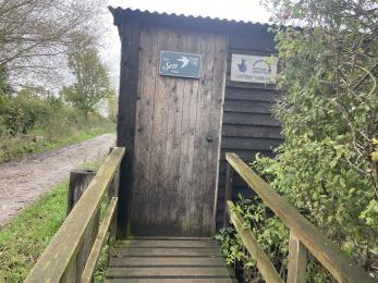 The Badger Sett hide from the outside showing ramp
