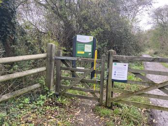 Gate at the end of the main track, leading towards Barbara Handley hide