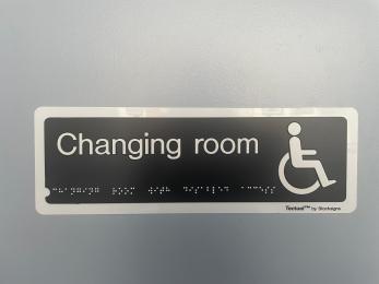 Braille sign for changing room