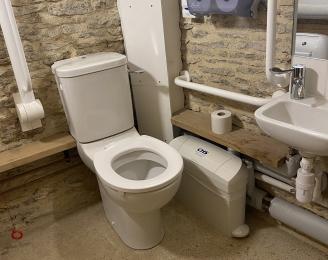 The disabled toilet is roomy and well appointed