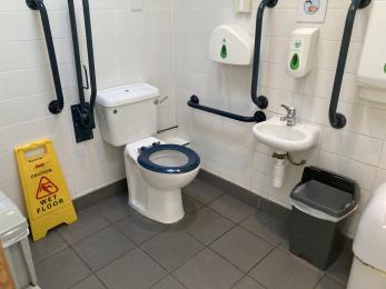 Inside view of the disabled toilet and baby change