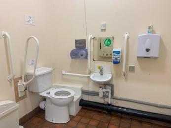 Inside the accessible toilet 