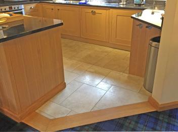 Luxury Lodge minimum width of access to kitchen is 890mm