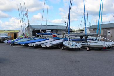 Level tarmac area on our large quay away from the buildings at Mylor Sailing and Powerboat School Falmouth Cornwall