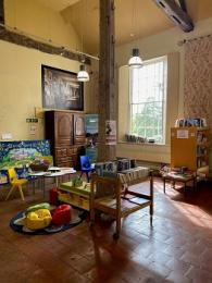 The Old Kitchen with children's toys and The Second Hand Book Shop