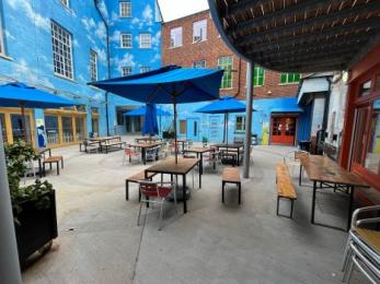 Courtyard Area Seating and Umbrellas
