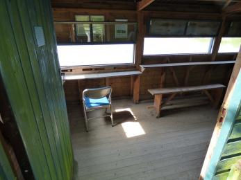 Entry door and wheelchair accessible space in the Draper Hide